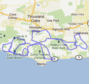 Cycling Camp California map